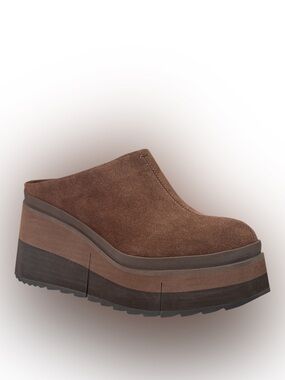 Naked Feet COACH IN DARK BROWN PLATFORM CLOGS